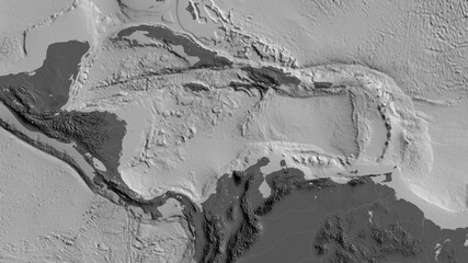 Caribbean tectonic plate - raster. Bilevel