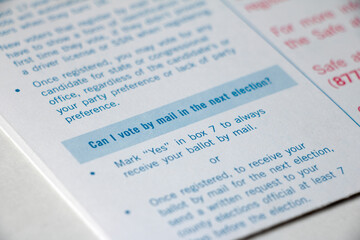 Closeup on Mail Voting text