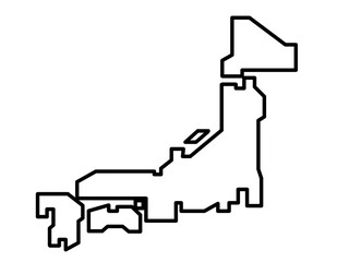 日本地図(線画)