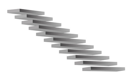 Illustration of stairs on white background. Way to success