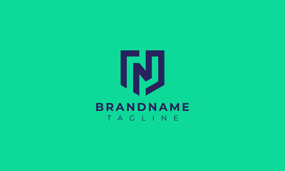 Fototapeta premium N shield logo design . abstract letter N in the shield . simple and modern logo design . vector illustration