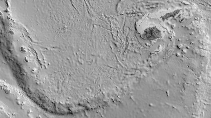 Conway Reef tectonic plate - raster. Grayscale