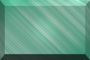 Naklejka premium 3D block with abstract design of muted green and white stripes, blank area with space for text, copy