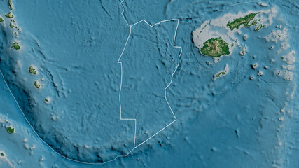 Conway Reef tectonic plate - outlined. Physical