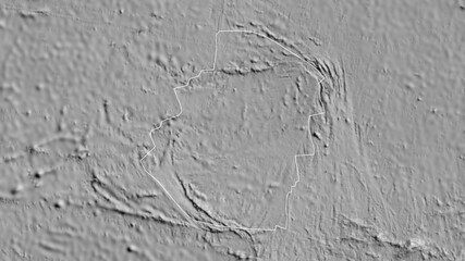 Easter tectonic plate - outlined. Grayscale