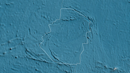Easter tectonic plate - outlined. Relief