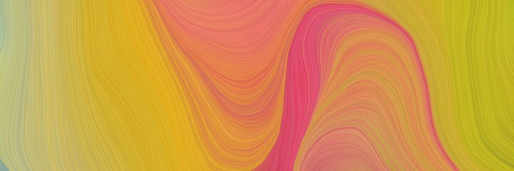 colorful and elegant vibrant background graphic with modern soft curvy waves background illustration with peru, golden rod and moderate pink color