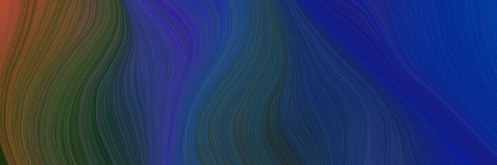 colorful and elegant vibrant abstract artistic waves graphic with modern soft curvy waves background illustration with midnight blue, dark slate gray and brown color