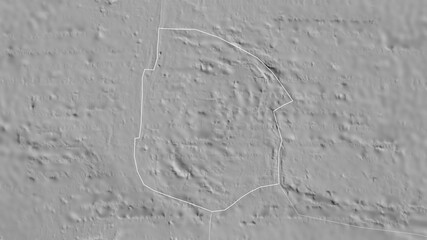 Juan Fernandez tectonic plate - outlined. Grayscale