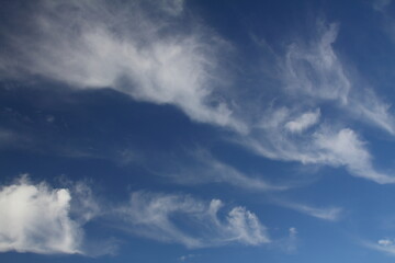 Fototapeta na wymiar The vast blue sky and clouds sky. blue sky background with tiny clouds.