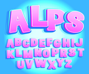 Vector colorful Kids Font. Bright creative Alphabet Letters