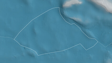 Manus tectonic plate - outlined. Relief