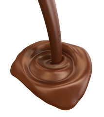 melting chocolate on white background.3d illustration
