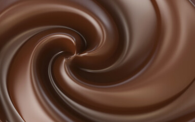 Swirl Chocolate background 3d illustration