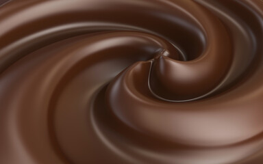 Obraz na płótnie Canvas Swirl Chocolate background 3d illustration