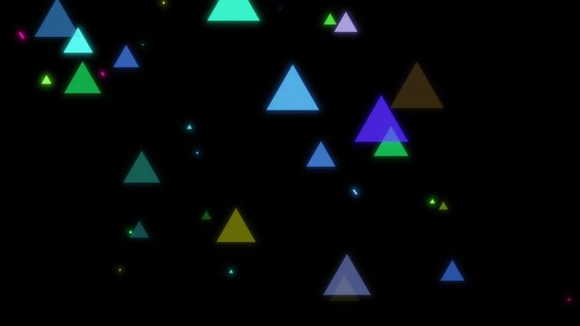 Multi Colored Glowing Triangles and Stripes Background Loop with Alpha Matte