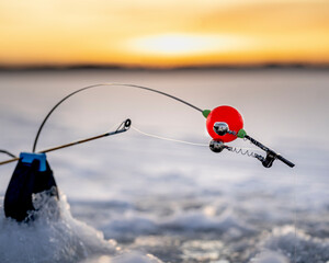fishing tackle on the ice