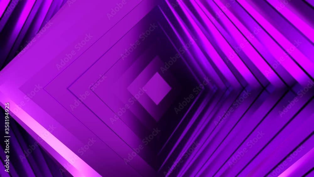 Poster abstract ultraviolet cubic surface in motion. seamless loop 3d animation of rotating cubes.