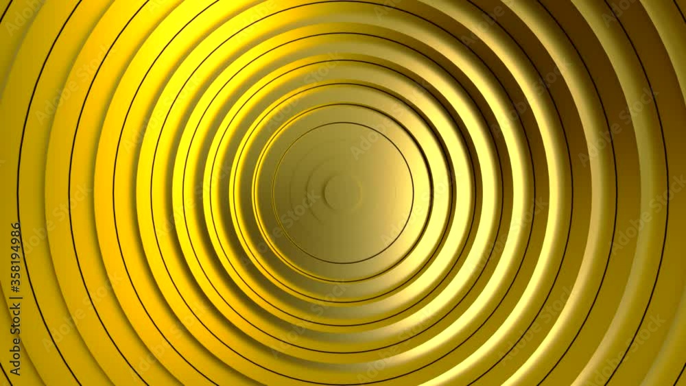 Poster gold abstract pattern of circles with the effect of displacement. gold circles wave gradient seamles