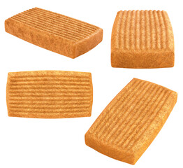 Set of biscuit or cookies, isolated on white background. 3d illustration. clipping path.