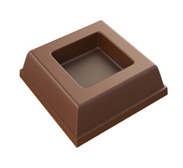 set of chocolate pieces. isolated on white background. 3d illustration. clipping path.
