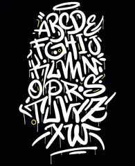 Gordijnen Handgemaakte stedelijke lettertype. Marker Graffiti lettertype, handgeschreven typografie vector © emrealp