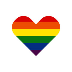 Fototapeta premium rainbow heart - symbol of pride lgbt and lgbtq, hippy, free love. LGBT icon. Rainbow sign gay, lesbian, transgender in shape of heart - vector