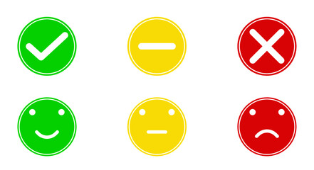 tick / check sign icons for customer satisfaction, availability, pros and cons, rating, survey, infographic usage	