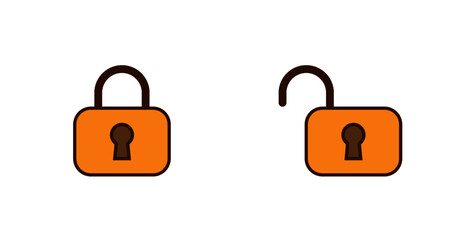 padlock icon -  security lock icon  - Filled flat sign, Protection shield symbol vector illustration for security app, anti virus, anti malware, web use
