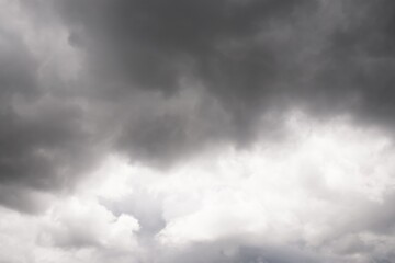Gray and black storm clouds, rainy sky