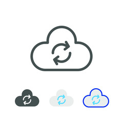 Cloud and refresh symbol for storage refresh update. Social Campaign Process Concept. Data Sync. CRM, Campaign management, project management icon. Vector illustration Design on white background EPS10