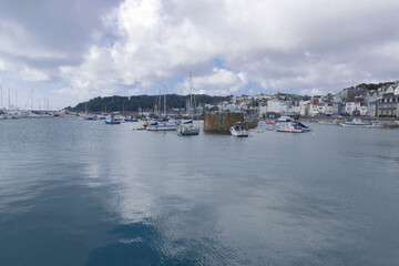 Fototapeta premium Image of boats in Orkney Islands, Scotland.