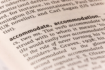 Dictionary definition of the word accommodate