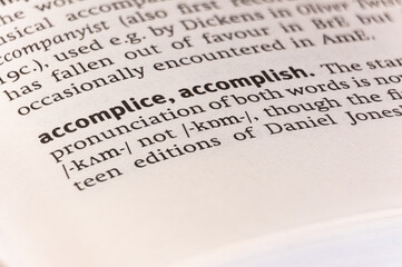 Dictionary definition of the word accomplice