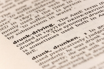 Dictionary definition of the word drunk-driving drunk driving