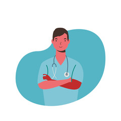 Fototapeta premium male doctor with uniform vector design