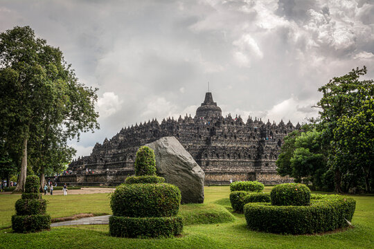 Beautiful magnificent Borobudur temple in Java Island, Indonesia