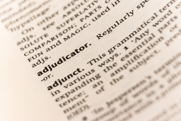 Fototapeta premium Dictionary definition of the word adjudicator