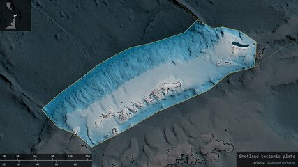 Shetland tectonic plate - composition. Satellite