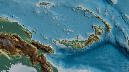 South Bismarck tectonic plate - raster. Relief