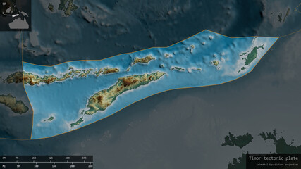 Timor tectonic plate - composition. Relief