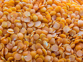 Close-up view of lentils