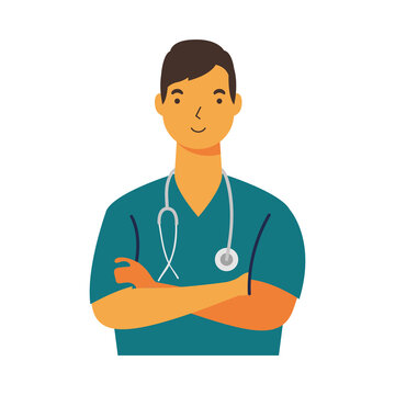 male doctor with uniform vector design