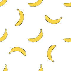 Banana. Seamless Vector Patterns.