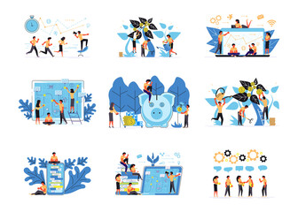 Fototapeta premium Set of business concept isolated