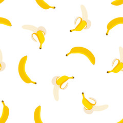 Fototapeta na wymiar Banana. Seamless Vector Patterns.