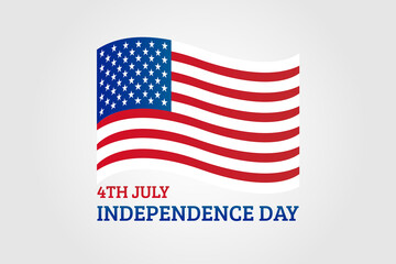 4th July Independence Day Flag Illustration