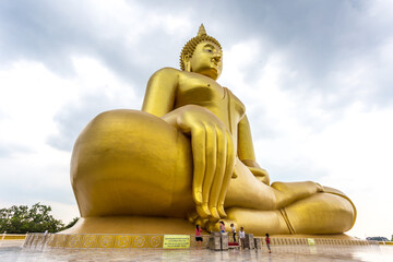outdoor giant buddha statue in thailand