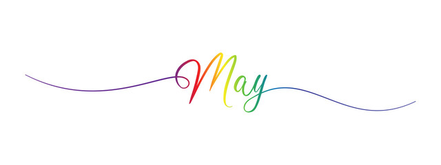 may letter calligraphy banner colorful gradient