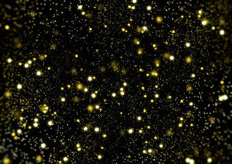金色に光輝く抽象的な無数の星